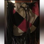 Patricia Nash Fringe hippie boho, patch purse suede Photo 3