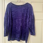 Free People We The Shirt Womens M Crushed Velvet Velour Long Sleeve Purple Top Photo 4