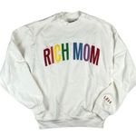 Tinx Rich Mom White Aspen Pride Embroidered Crewneck Pullover Sweatshirt Top M Size M Photo 0