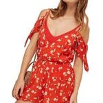 Topshop Size Medium 8/10 Floral Printed Open Back Jumpsuit. Photo 0