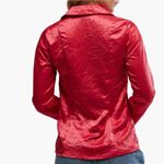 Free People Star Eyes Crinkle Satin Top - Retro Red M Photo 2