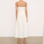 Vince  Belted Button Front Linen Blend Midi Skirt Ivory 1X Photo 2