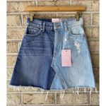 Revice Denim NWT Revice Coast To Coast 2 Tone Mini Denim Jean Skirt 26 Distressed Photo 1