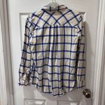 J.Crew Boy-Fit Cream & Royal Blue Windowpane Check Button-Down Shirt-SZ 8 Photo 2