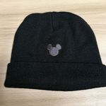 Disney  Vintage Blacked Out Mickey Ears Embroidered Beanie Toque Winter Hat Photo 0