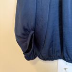 Adriana‎ Contreras Navy Silk Blouse Women's 8 Pullover Business Attire Casual Blue Photo 3