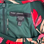 Maggy London  Green Floral Cropped Wide Leg Halter Jumpsuit Sleeveless NWOT 2 Photo 5