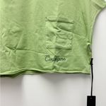NWT Civil Regime Classic Script Slouchy Cropped Muscle Shirt, Green | Size Small Photo 2