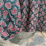 Cambridge Vintage Wool Blend High Neck Green Paisley Button Down Shirt Photo 4