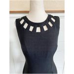Eliza J  Black Sleeveless‎ Sheath Fit And Flare Pleated Cutout Mini Dress Photo 8