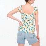 J.Crew Pineapple Smocked Tie-Shoulder Tank Top Medium Photo 1