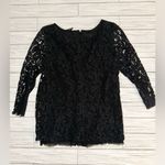 Club Monaco  Black Top Lace Long Sleeve Dress Shirt Womens Size XS Photo 4