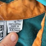 Vintage Sudden Impact Teal Button Down Shirt Women’s Small 100% Cotton Blue Photo 3