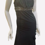 Vintage 90s Black Asymmetrical Ruffle Goth Dress XS Photo 0