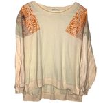 Free People We The Free Feelin It Boho Patchwork Long Sleeve Top Photo 5