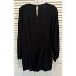 Guess  Black Shorts Romper Size Large‎ Long Sleeve V Neck Elastic Waist Keyhole Photo 6