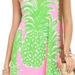 Lilly Pulitzer Pink Pout Flamenco Pineapple Pink Green Pullover Tank Dress XS Photo 0