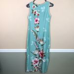 Paradise Bay Women’s Floral Hawaiian Tropical Print Colorful Tank Maxi Dress Green Photo 4
