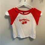H&M  Divided Red/Cherries Printed Crop Top Size XS Photo 4