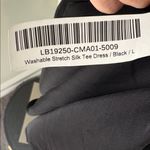 Quince  Washable Stretch Silk Tee Dress - Black Large Photo 7