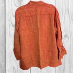 Ellen Tracy Linda Allard  100% Linen Orange Button-Up Shirt size 10 Photo 6