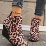 Cheetah Heeled Booties Multi Size 7.5 Photo 1