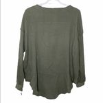 7 For All Mankind crinkle cotton henley top sz XS Photo 2