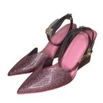 She Is Cheval “Did My Heart Love, ‘Til Now?” Limited Edition Sparkle Pink Wedge Size 10 Photo 2