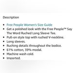 Free People NEW  ruched long sleeve Photo 1