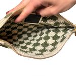Clare V Woven Flat Clutch Tabs Crochet Olive Cream Bag Green Photo 8