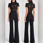 NEW NADINE MERABI Harriet Black Lace Bodice Wide Leg Jumspuit Sz 4 Photo 1