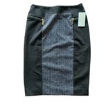 Michael Kors  colorblock ponte skirt brown herringbone with gold zipper size 2 Photo 4