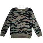 Barefoot Dreams Cozychic Ultra Lite Sweater Womens L Green Camo Pullover Cozy Photo 1