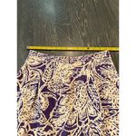 Ann Taylor Loft Women's Size 8 Purple Linen Geometric Pleated Short Skirt Photo 3