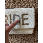 Unbranded BRIDE White Metallic Seed Bead Bridal Clutch Purse‎ Crossbody Chain Photo 4