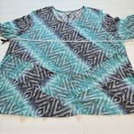 Catherines  Aqua Blue Poetry Tiered 3/4 Sleeve Tee Size‎ 4X Photo 6