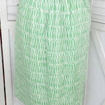 Boden Pintuck Printed Linen Skirt Green Ivory 6 Knee Length Green Photo 0