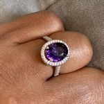 Australian Crystal Oval Stone Ring... Purple Photo 0