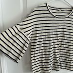 Madewell Flare Sleeve Striped T Shirt Navy Blue Cream Size XXS Photo 1