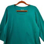 Denim And Co Womans Tunic Top Size XL Teal Cotton Summer‎ Island Coastal Casual Green Photo 1