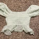 Aeropostale Green Checkered Crop Top Photo 1