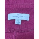 New Directions Women Burgundy Textured Pattern Straight Leg Pants Size 12 Photo 2