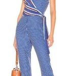 Rag and Bone Felix Blue Striped Silk Jumpsuit Photo 0