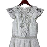 Amur  Crochet Lace Flutter Sleeve Mini Dress White Womens 6 Photo 1