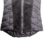 Athleta  Goose Down Puffer Vest Fleece Trim Black Full Zip Womens Size Small Photo 1