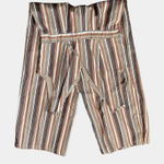 Miami ‎ Jumpsuit Cotton Tie Waist Multi Color Striped Medium Photo 0