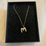 Bubble Letter “M” Necklace Gold Photo 1