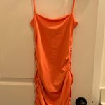 SheIn ORANGE RUCHED SHORT BODYCON DRESS Photo 3