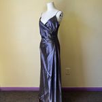 Vintage 90s Laundry by Shelli Segal Plum Satin Slip Gown Bias Cut Maxi Dress 8 Purple Photo 3