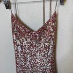 H:ours  Vega Dress in Quartz Rose Gold Sequin Mini Bodycon Chain Womens Size M Photo 5